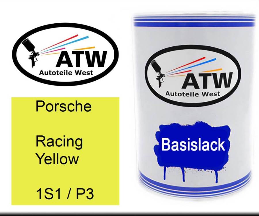 Porsche, Racing Yellow, 1S1 / P3: 500ml Lackdose, von ATW Autoteile West.